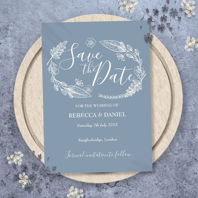 Carte de sauvegarde de date florale rustique (Rustic Country Floral Save the Date Card)
