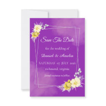 Carte de sauvegarde de date florale violette