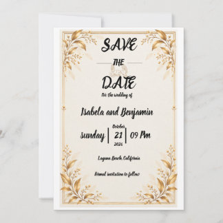 Carte de sauvegarde de date Golden Promise