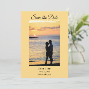 Carte de sauvegarde de date jaune orange photo mod