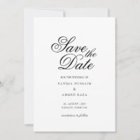 Carte de sauvegarde de date minimale blanche scrip
