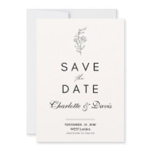 Carte de sauvegarde de date minimale florale