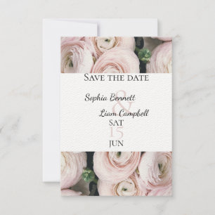 Carte de sauvegarde de date moderne rose blush à p