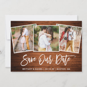 Carte de sauvegarde de date photo en bois Brush Sc