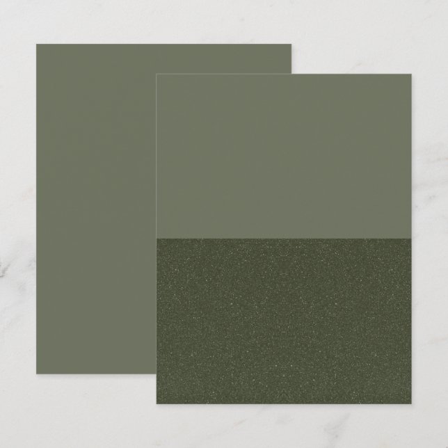 Carte de sauvegarde de date plate verte mousse mod (Devant / Derrière)