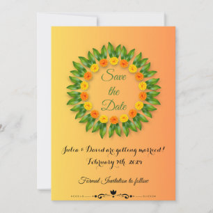 Carte de sauvegarde de date Saffron jaune avec Mar