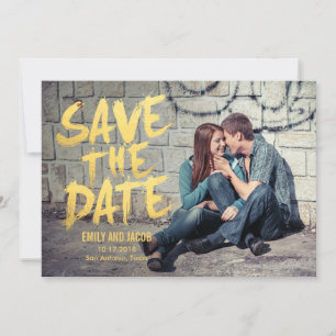 Carte de sauvegarde de date stylée avec photo bros