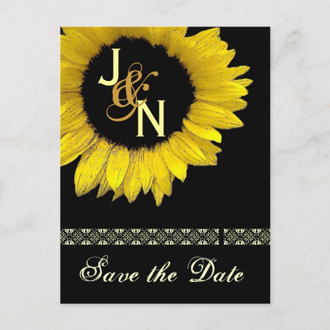Carte de sauvegarde de la date - Tournesol jaune (Devant)
