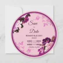 Carte de sauvegarde de mariage à bague florale vio