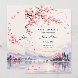 Carte de sauvegarde de mariage au lac Sakura