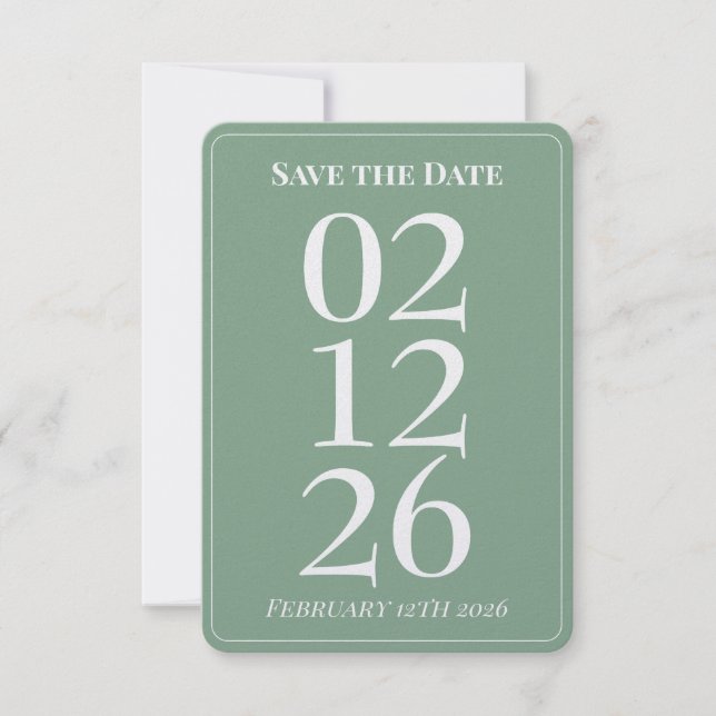 Carte de sauvegarde de mariage fantaisiste vert sa (Devant)