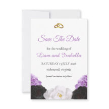 Carte de sauvegarde de mariage floral lavande