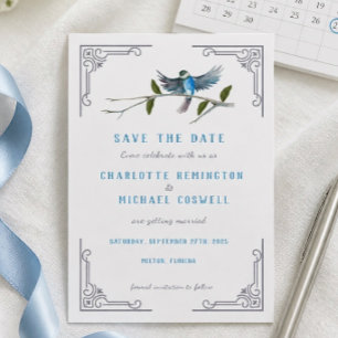 Carte de sauvegarde de mariage Oiseau Bleu de Bonh