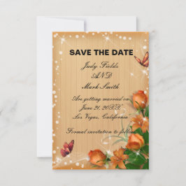 Carte de sauvegarde de mariage papillon floral en 