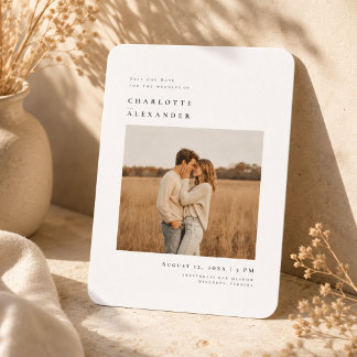 Carte de sauvegarde de mariage photo boho moderne