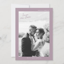 Carte de sauvegarde de mariage photo mauve