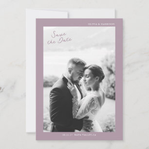Carte de sauvegarde de mariage photo mauve