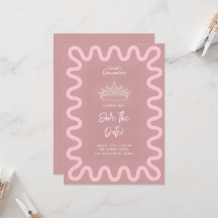 Carte de sauvegarde de Quinceanera à bordure ondul
