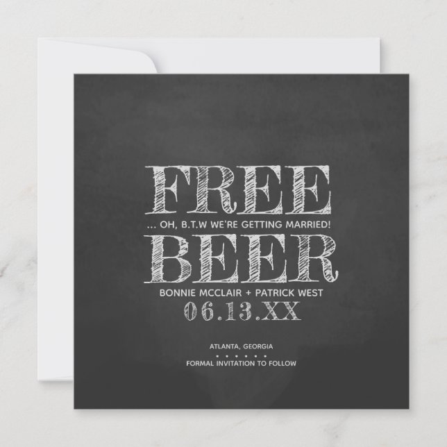 Carte de sauvegarde drôle de tableau noir bière gr (Devant)