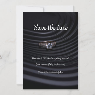 Carte de sauvegarde élégante noire pour la date