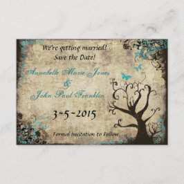 Carte de sauvegarde vintage papillon bleu
