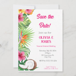 CARTE DE SAVE THE DATE MARIAGE TROPICAL