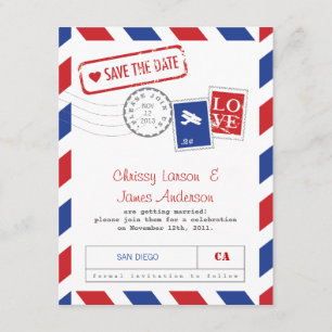 Carte de Save the Date par Avion