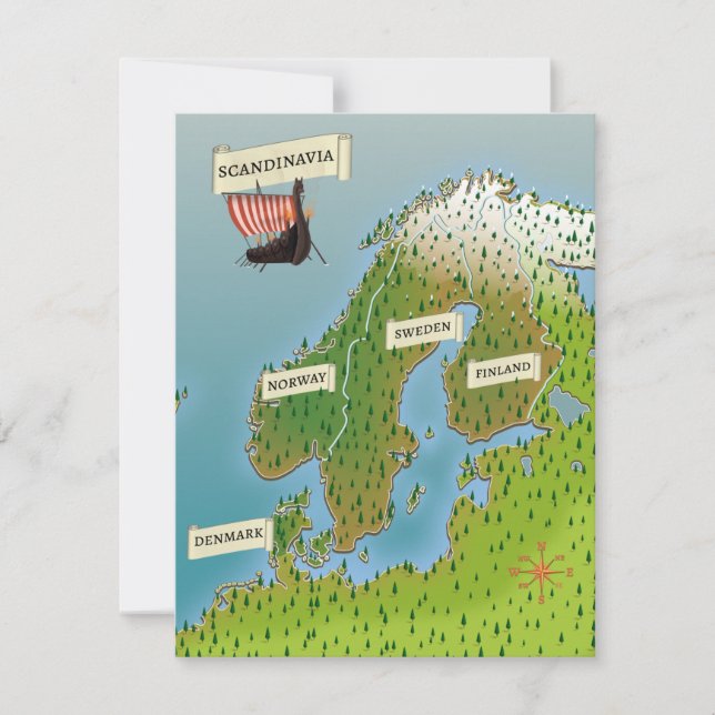 Carte De Scandinavie (Devant)
