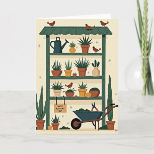 Carte de scène de jardin pour la fête des pères ve