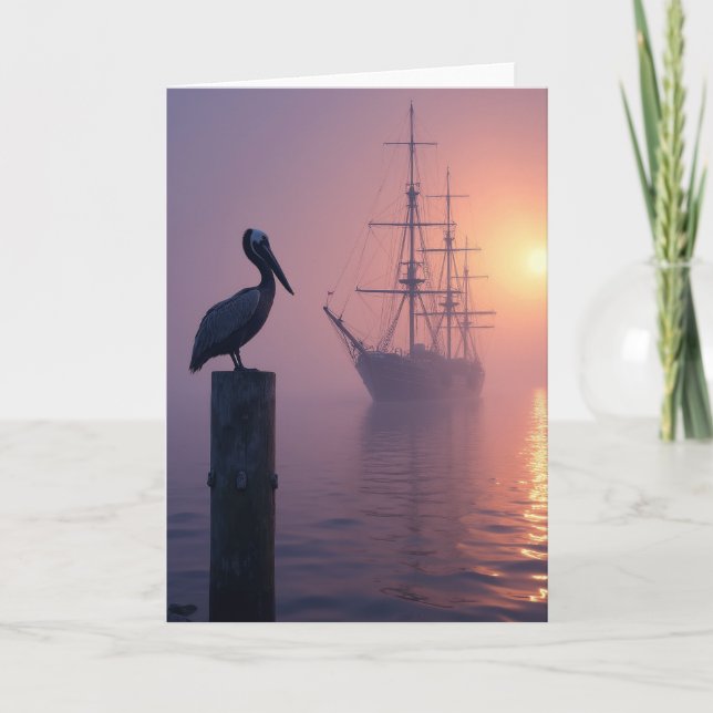 Carte de scène de la fête des pères Oiseau de mer (Devant)