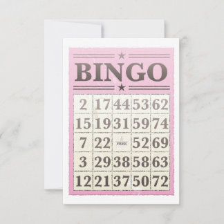 Carte de score de Bingo rose