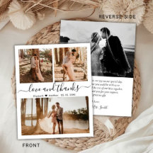 Carte de script de Mariage de Collage de Photo Bud