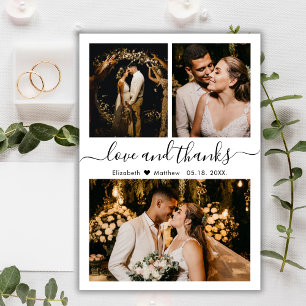 Carte de script de Merci de Collage photo Mariage 