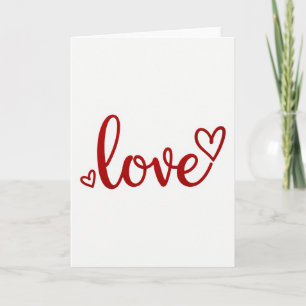 Carte de script pailleté Cœurs d'amour rouges