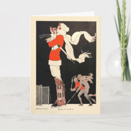 Carte de séjour Art déco élégante Joueuse de hocke