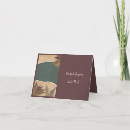 carte de séjour unique verte et vintage terre