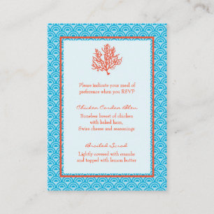 Carte de sélection du menu Corail rouge