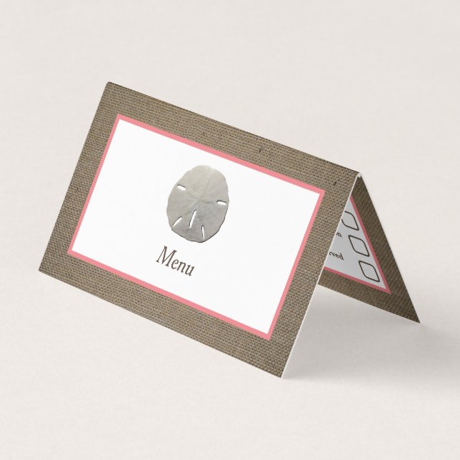 Carte de sélection du menu Dollar et Burlap (Devant)