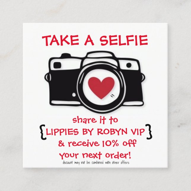 Carte de Selfie de remise - carte photo - remises (Devant)