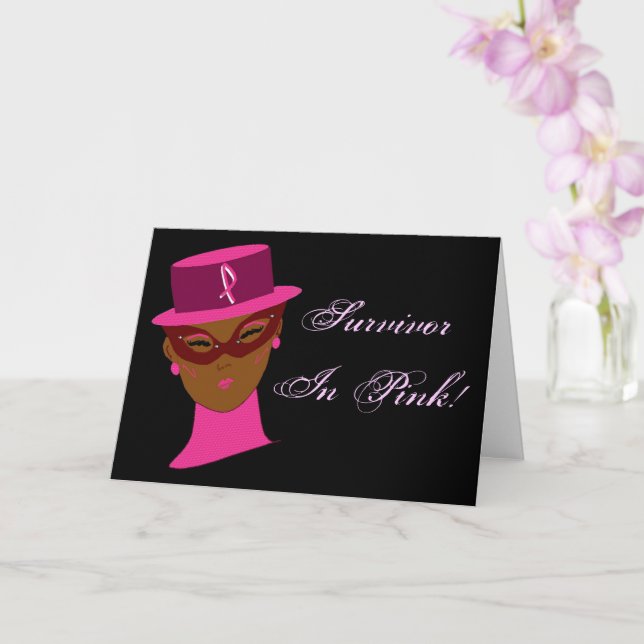 Carte de sensibilisation au cancer du sein rose (Orchidée)