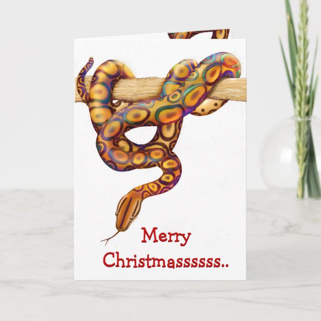 Carte de serpent de Noël Joyeux personnalisable (Devant)