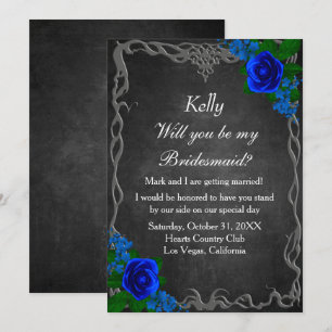 Carte de servante d'automne du Royal Blue Rose Cha