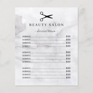 Carte de service du salon moderne gris aquarelle l