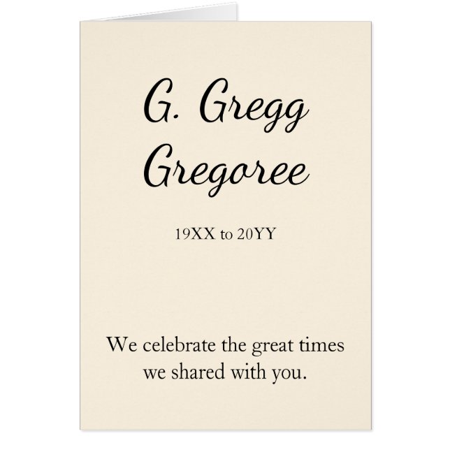 Carte de service funéraire conservatrice et ordina (Devant)