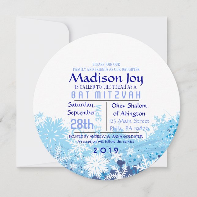 Carte de siège Bat mitzvah d'escorte à barres grat (Devant)