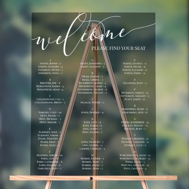 Carte de siège de Black White Script (Neutre)