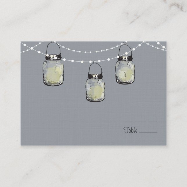 Carte de siège d'escorte Mason Jar String de lumiè (Devant)