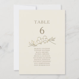 Carte de siège Gold Elegant Mariage