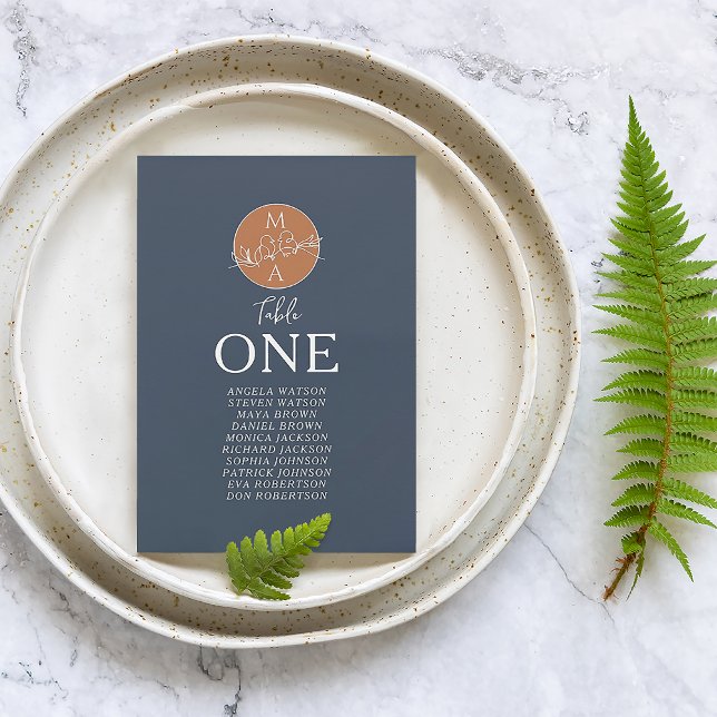 Carte de siège Mariage bleu de la Marine (Créateur téléchargé)