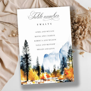 Carte de siège Mariage Chic Mountain Fall